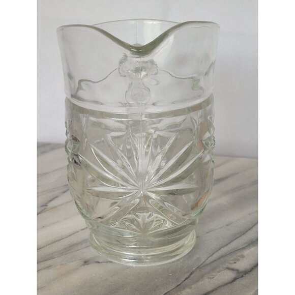 Vintage Anchor Hocking Pint Pitcher Early American Prescut Hobstar Design EAPG C - Picture 3 of 8